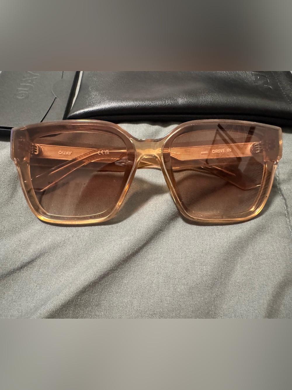 NWT QUAY DRIVE Women's Square Frame Sunglasses in OAT frames Sepia lens - Picture 3 of 8